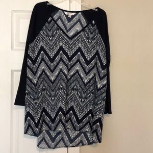 Long sleeve chevron shirt